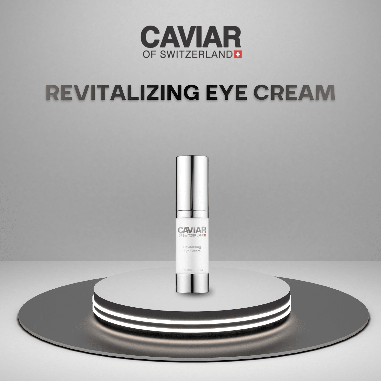 Caviar of Switzerland Revitalising eye cream pump bottle