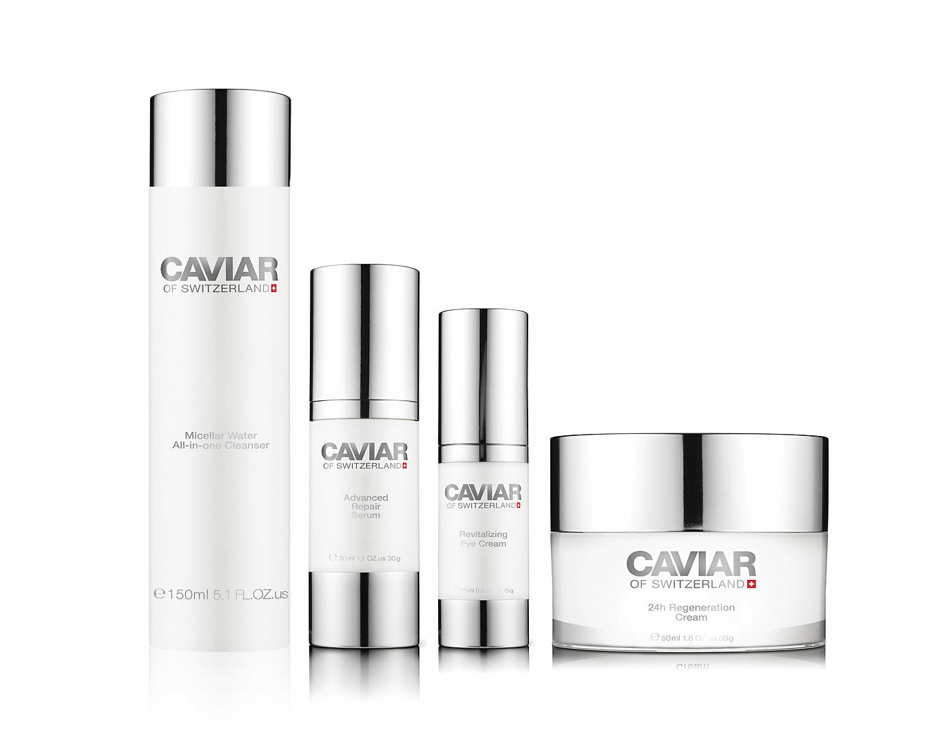 Caviar of Switzerland anti-aging skincare set, four products