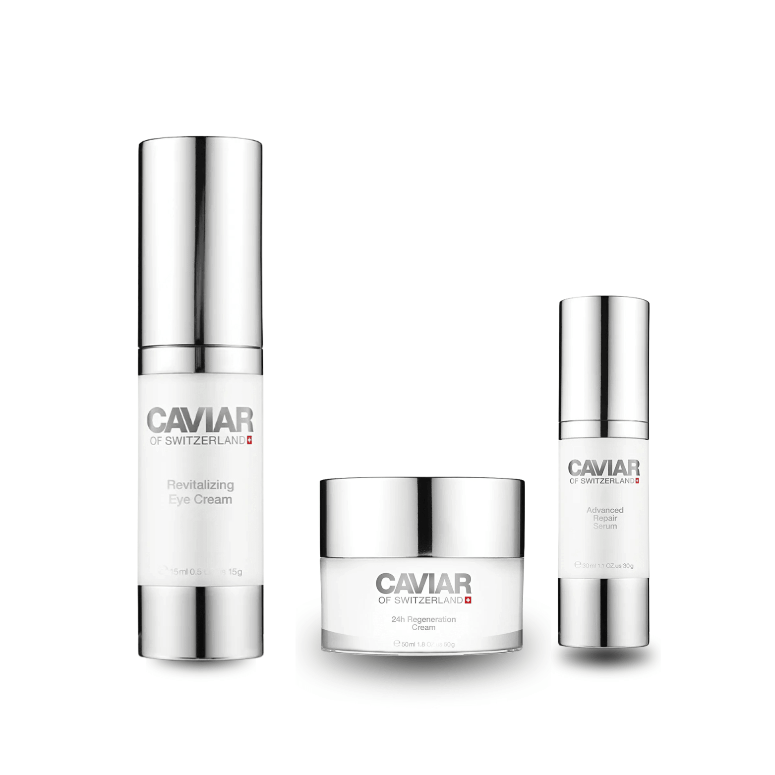 Swiss Caviar Trinity caviar skincare set, three products